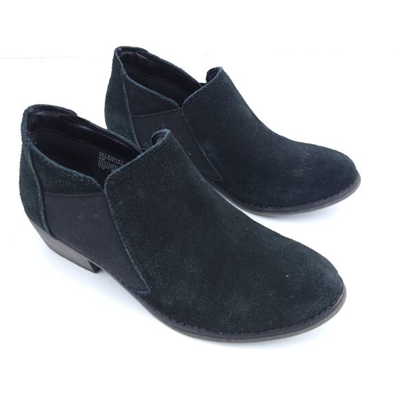 Vintage 7Eight Jazlyn Suede Leather Ankle Booties Black Size 6M Women Slip On - Picture 1 of 5
